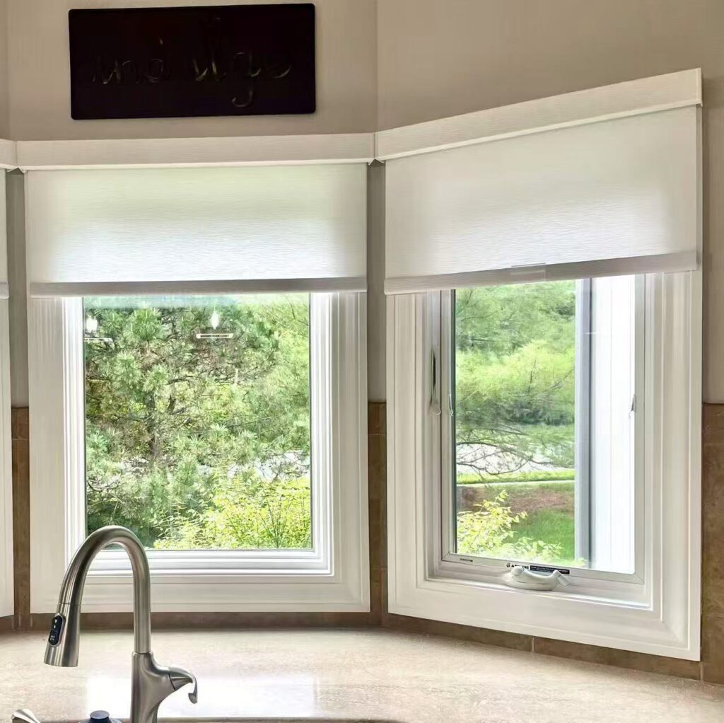 Custom roller shades in Kansas City home