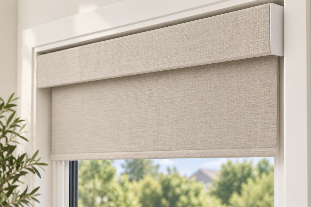 Cordless roller shade with a clean modern design